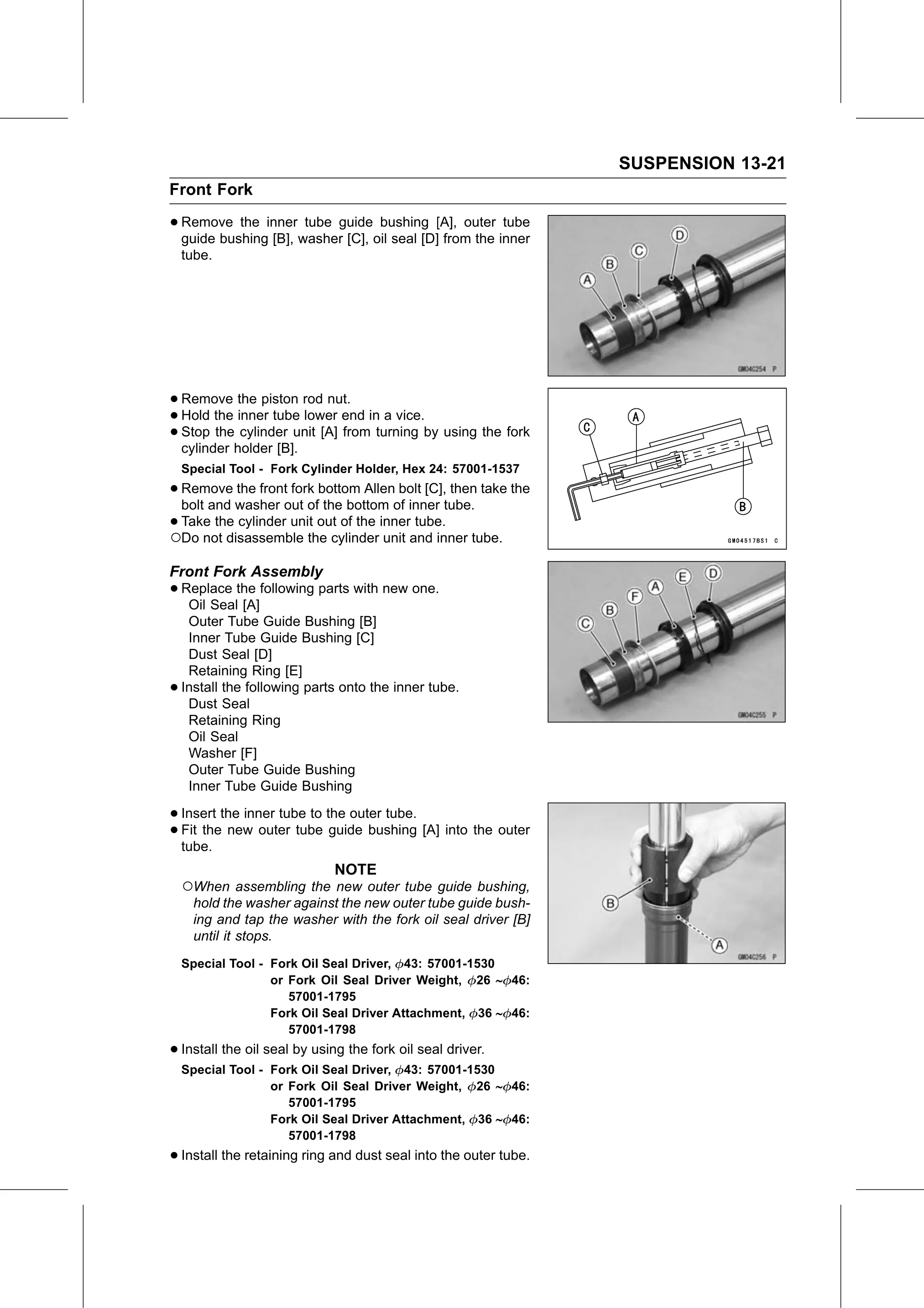 Service Manual page 501 — Suspension › Front Fork Assembly