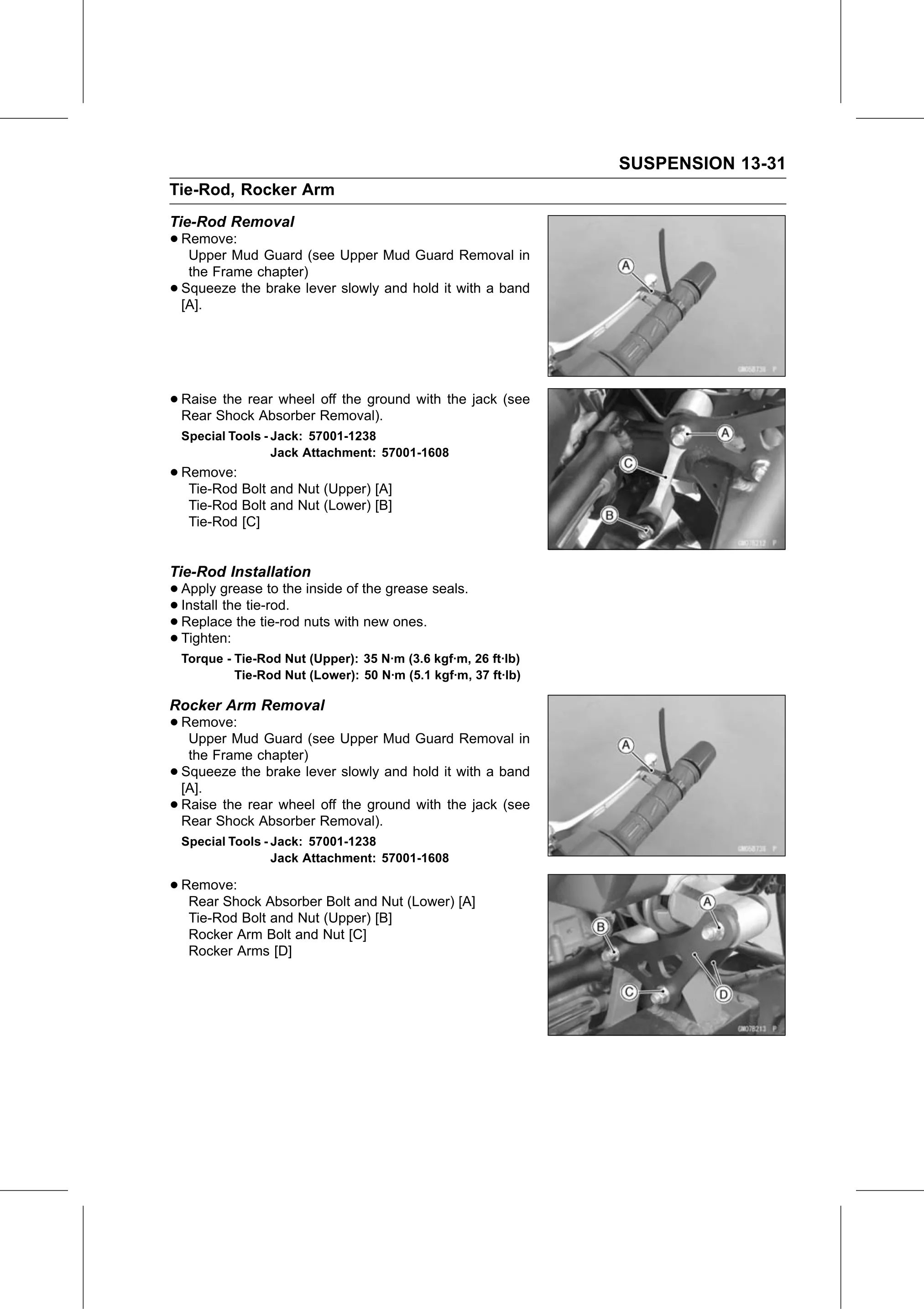 Service Manual page 511 — Suspension › Rocker Arm Removal