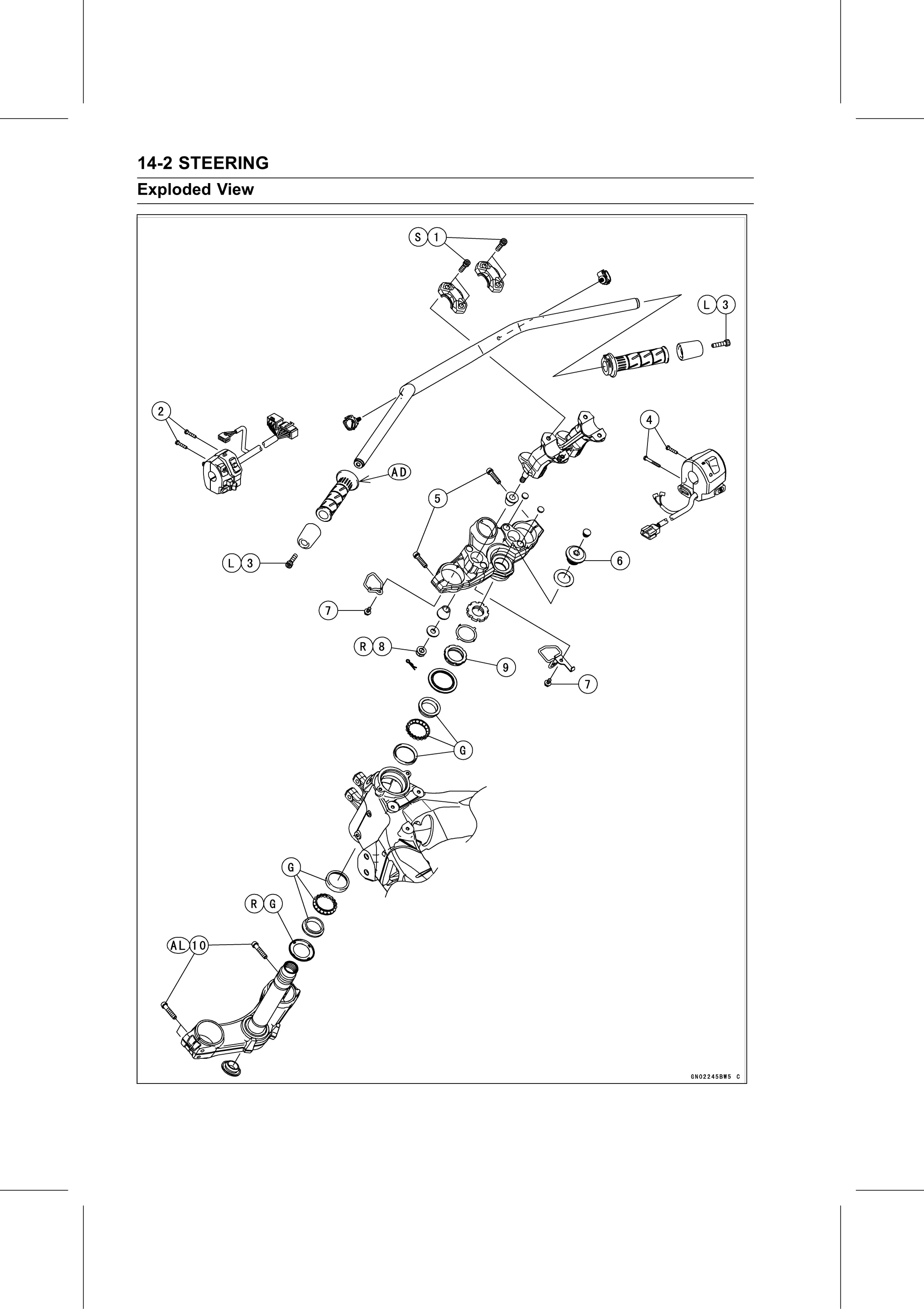 Service Manual page 516 — Steering › Exploded View