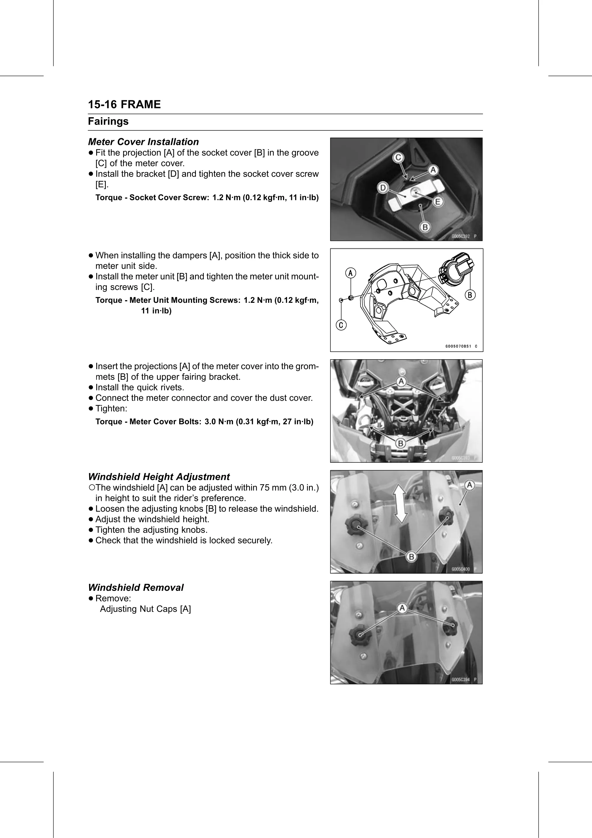 Service Manual page 544 — Frame › Windshield Removal