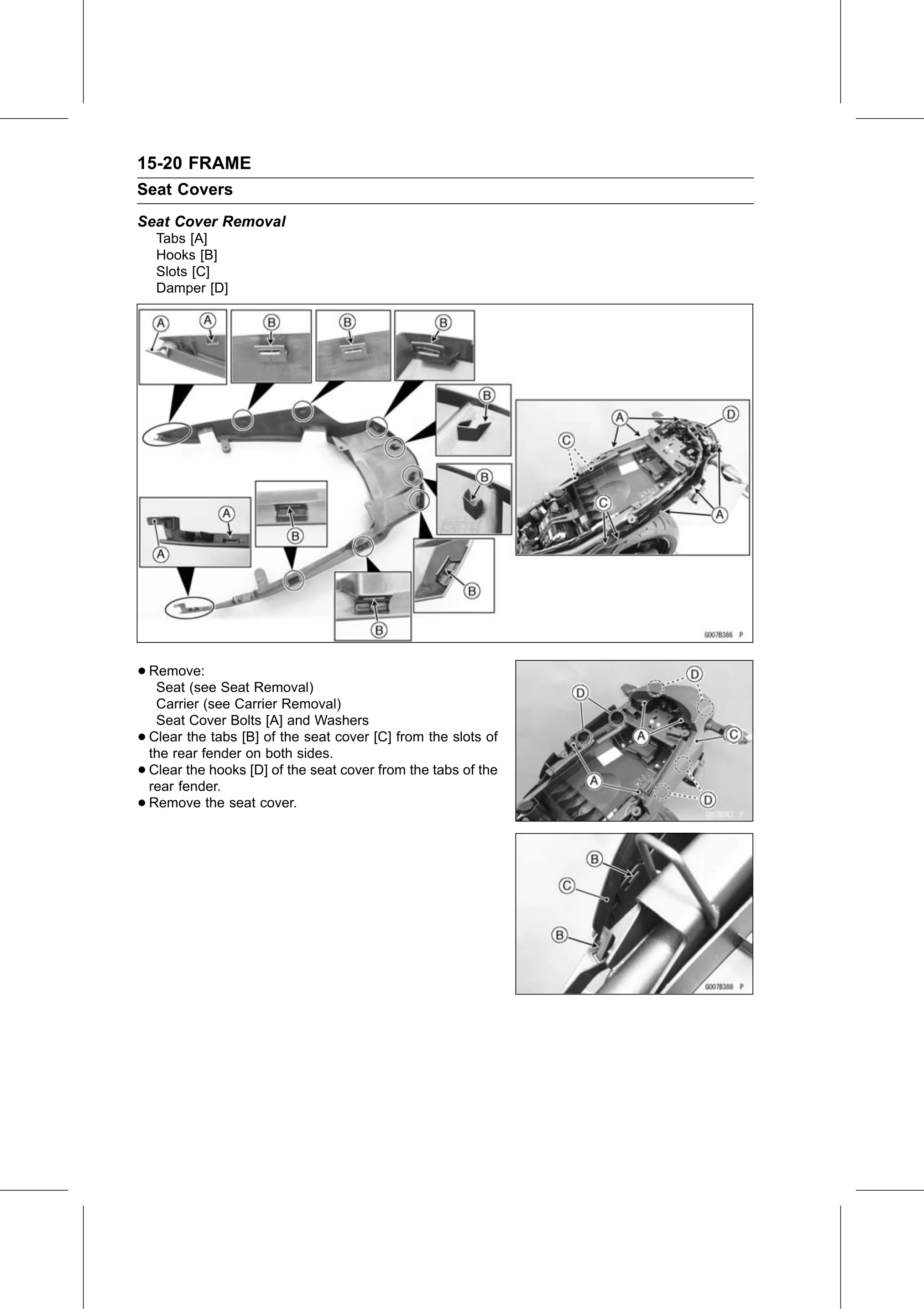 Service Manual page 548 — Frame › Seat Cover Removal