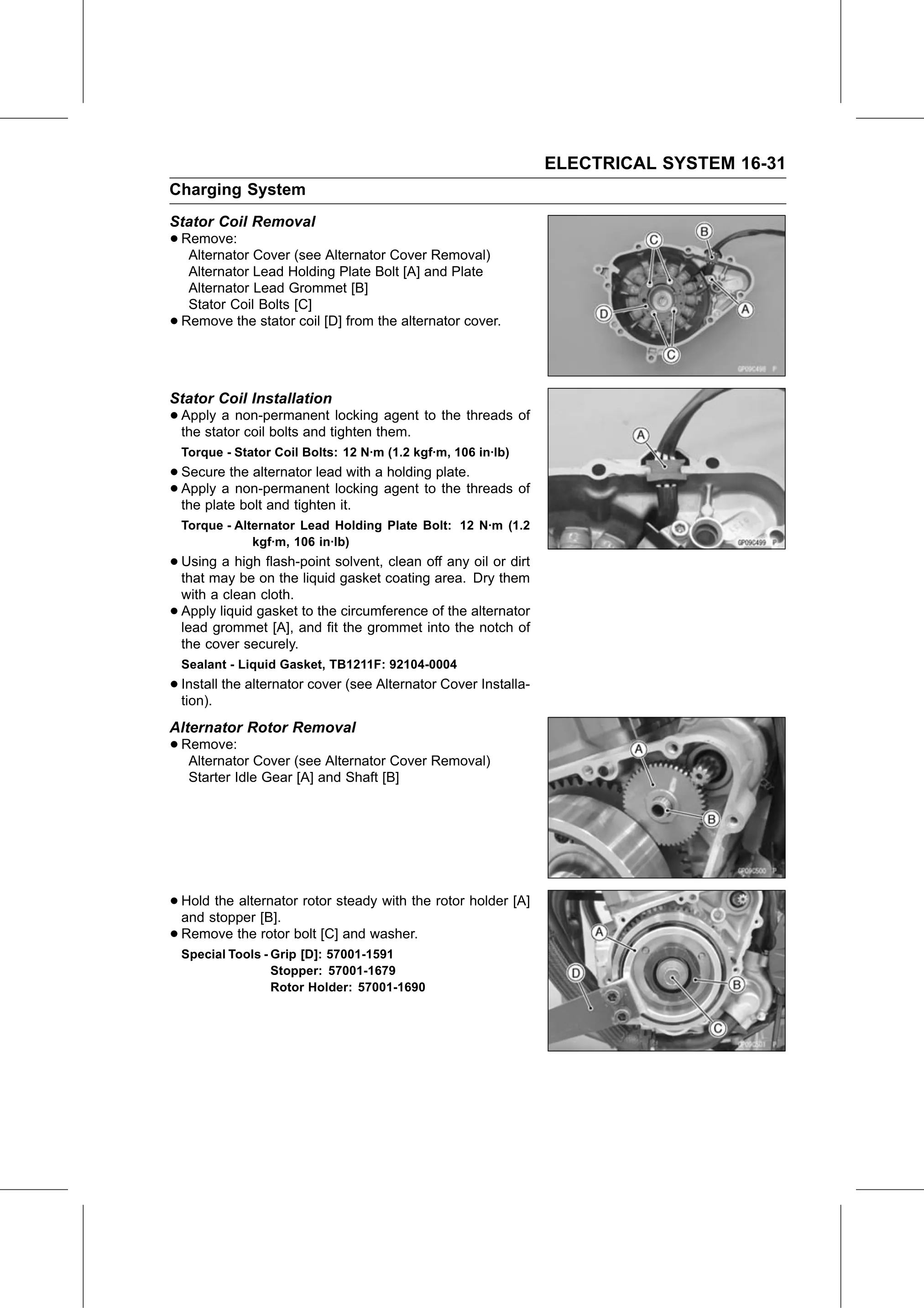 Service Manual page 591 — Electrical System › Alternator Rotor Removal