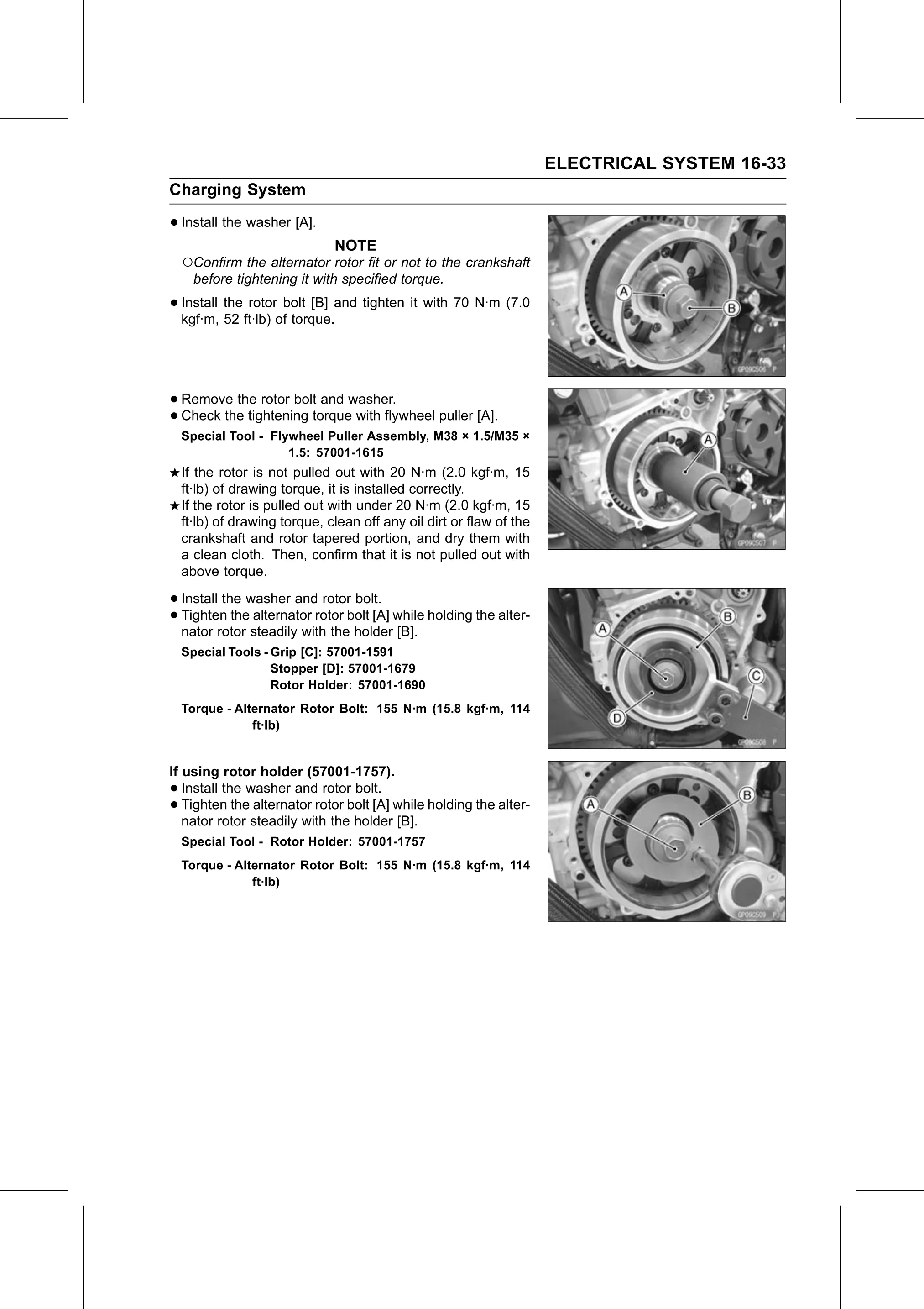 Service Manual page 593 — Electrical System › Alternator Rotor Installation