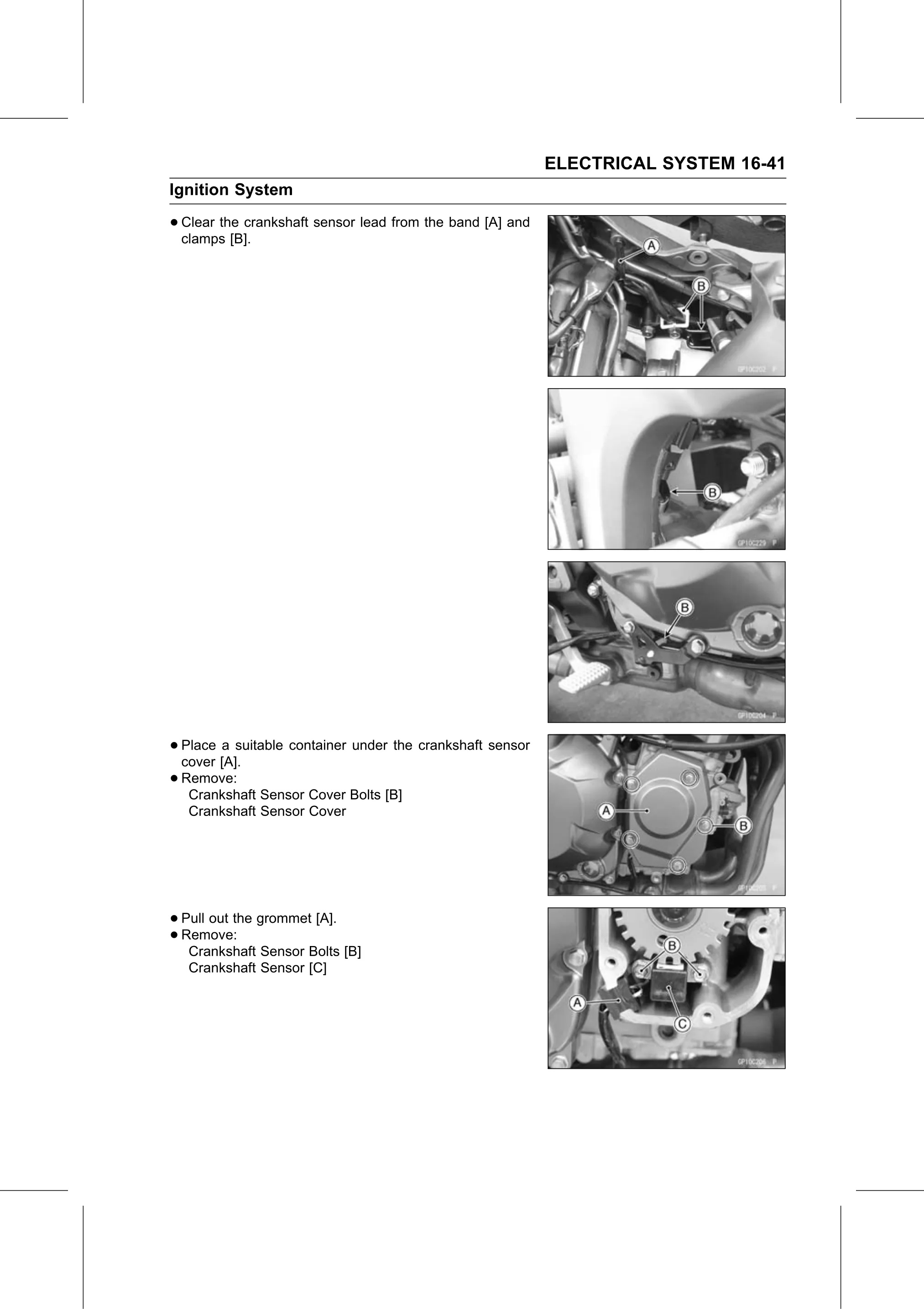 Service Manual page 601 — Electrical System › Crankshaft Sensor Removal