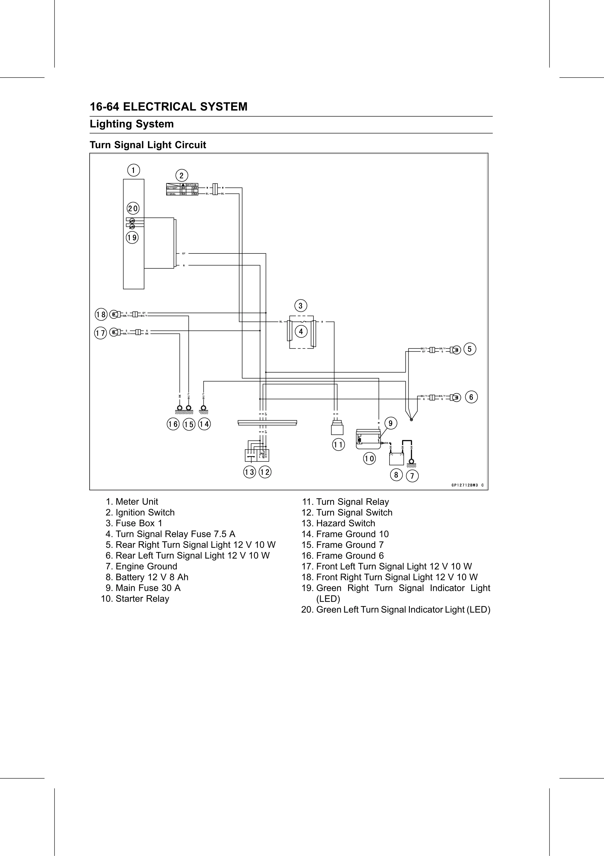 Service Manual page 624 — Electrical System › Turn Signal Relay Inspection
