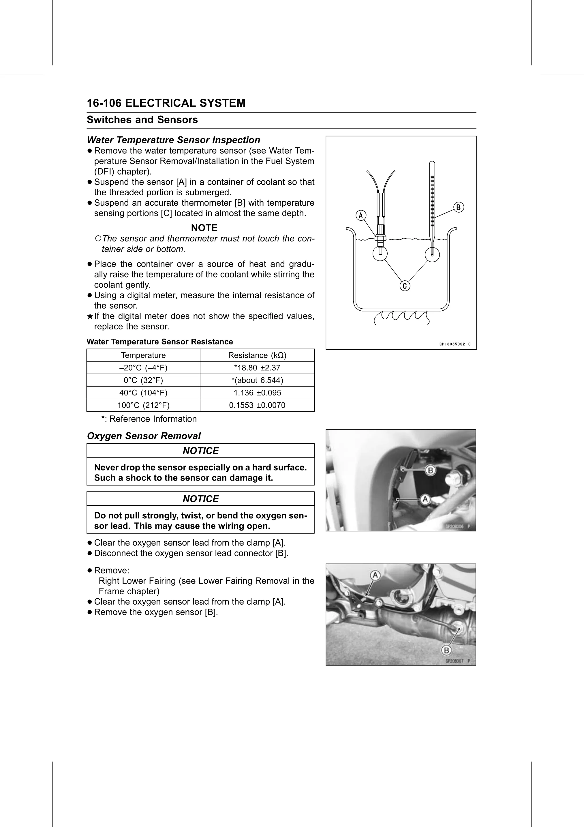 Service Manual page 666 — Electrical System › Oxygen Sensor Removal