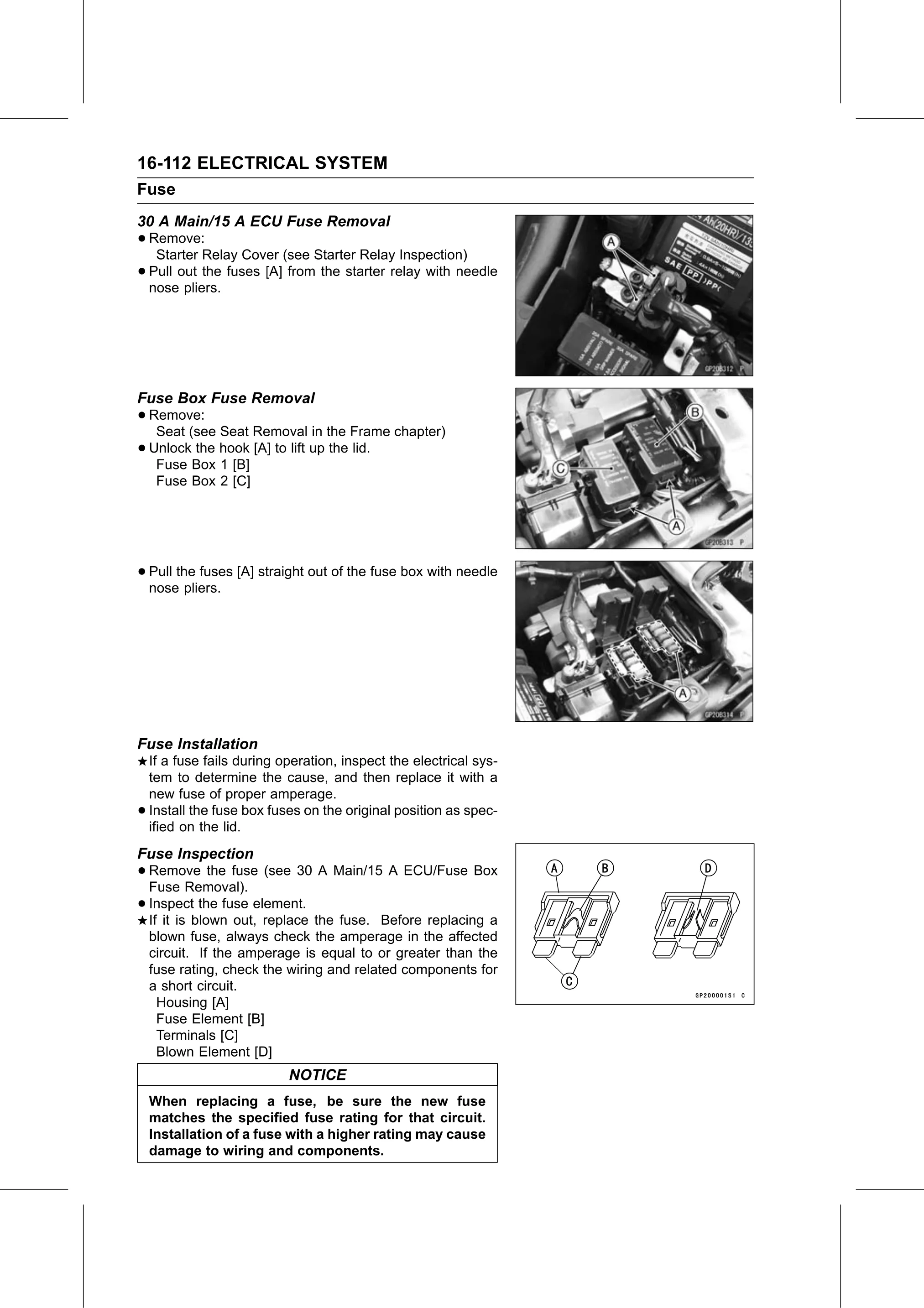 Service Manual page 672 — Electrical System › Fuse Inspection