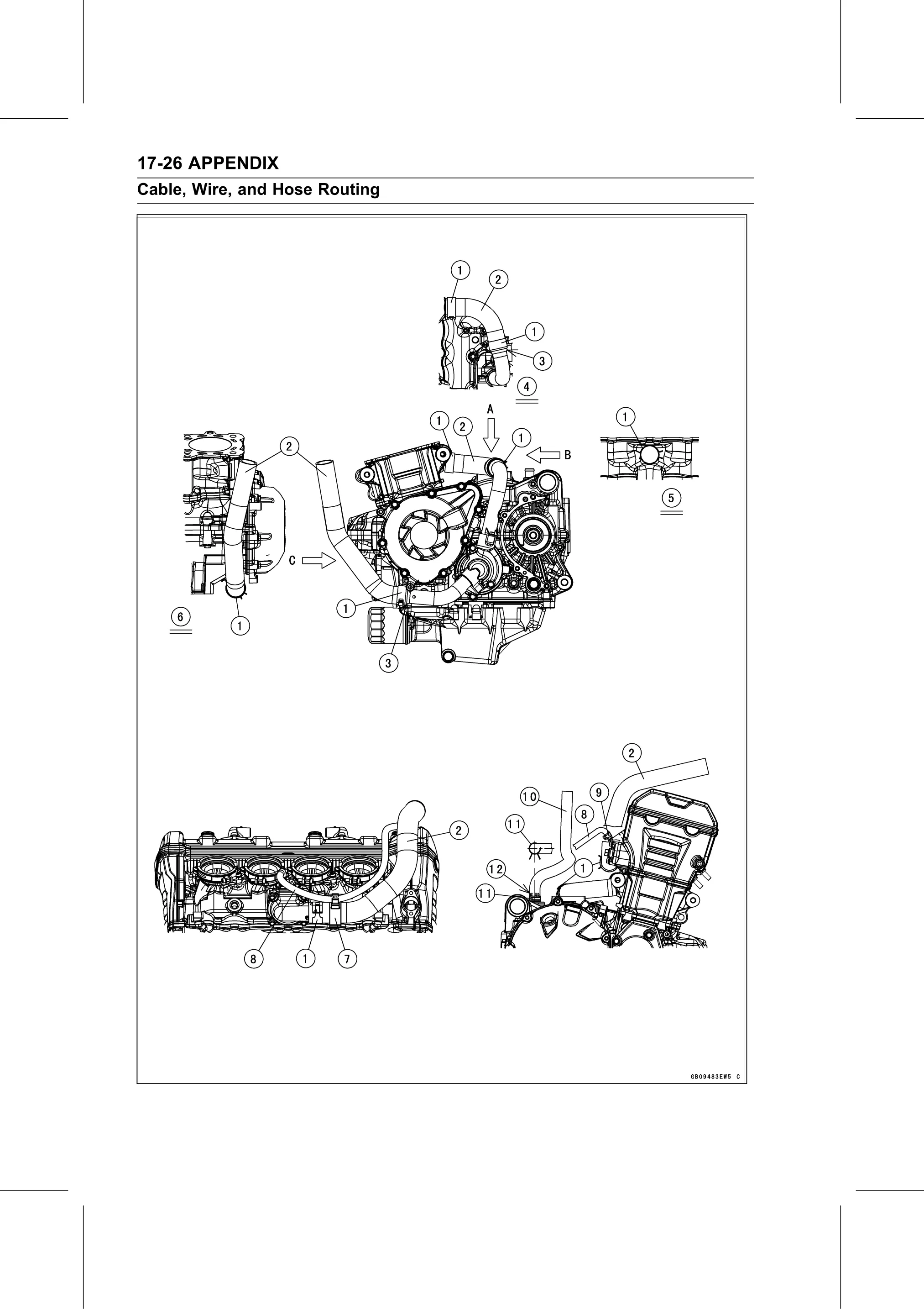 Service Manual page 698 — Appendix › Cable, Wire, and Hose Routing