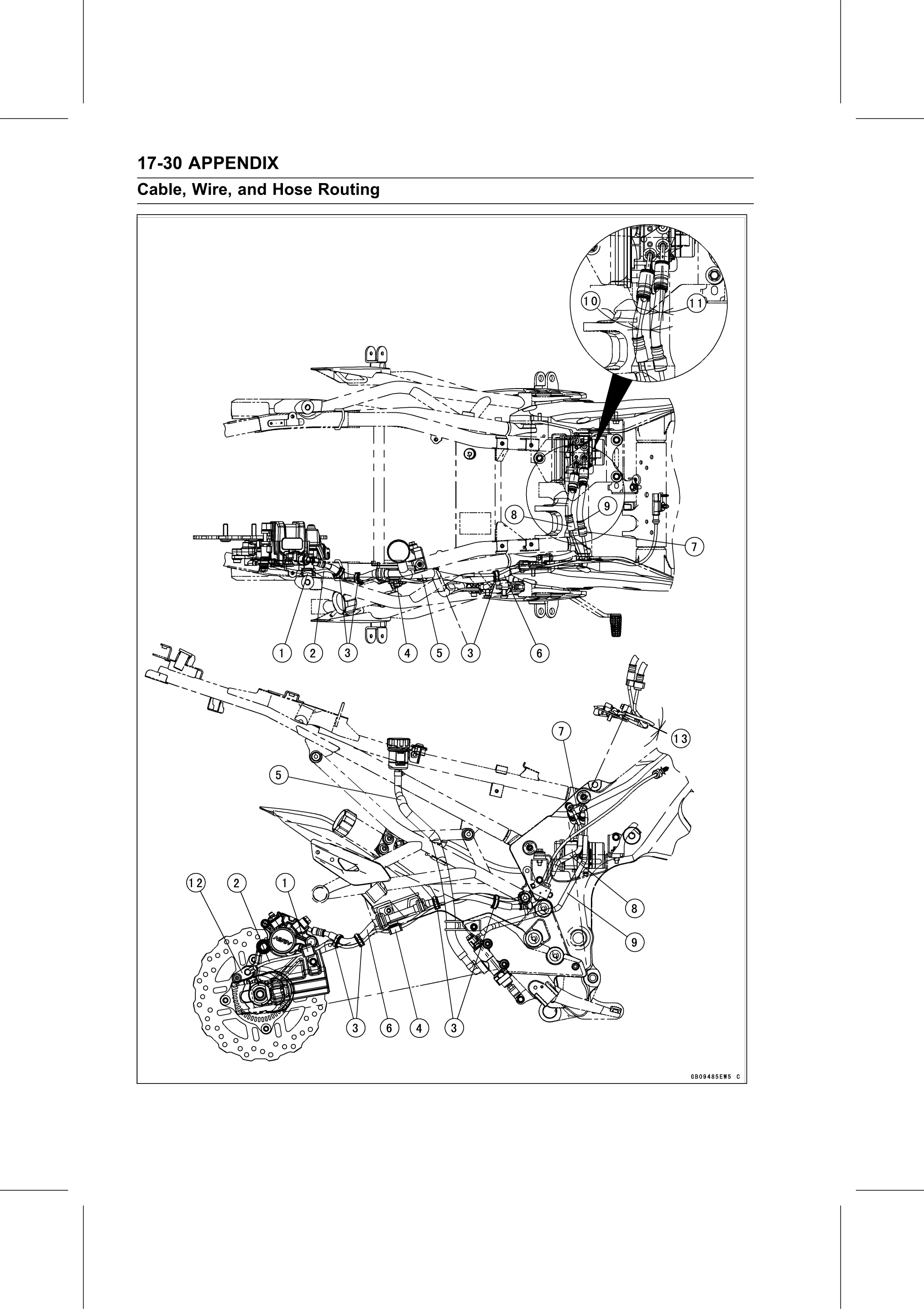 Service Manual page 702 — Appendix › Cable, Wire, and Hose Routing